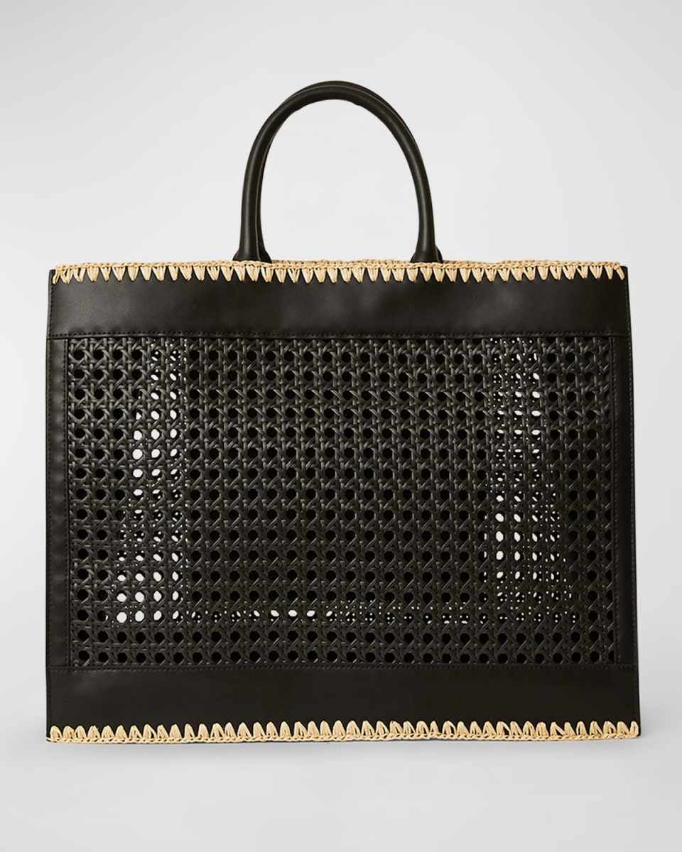 Ellie Large Woven Leather Tote Bag